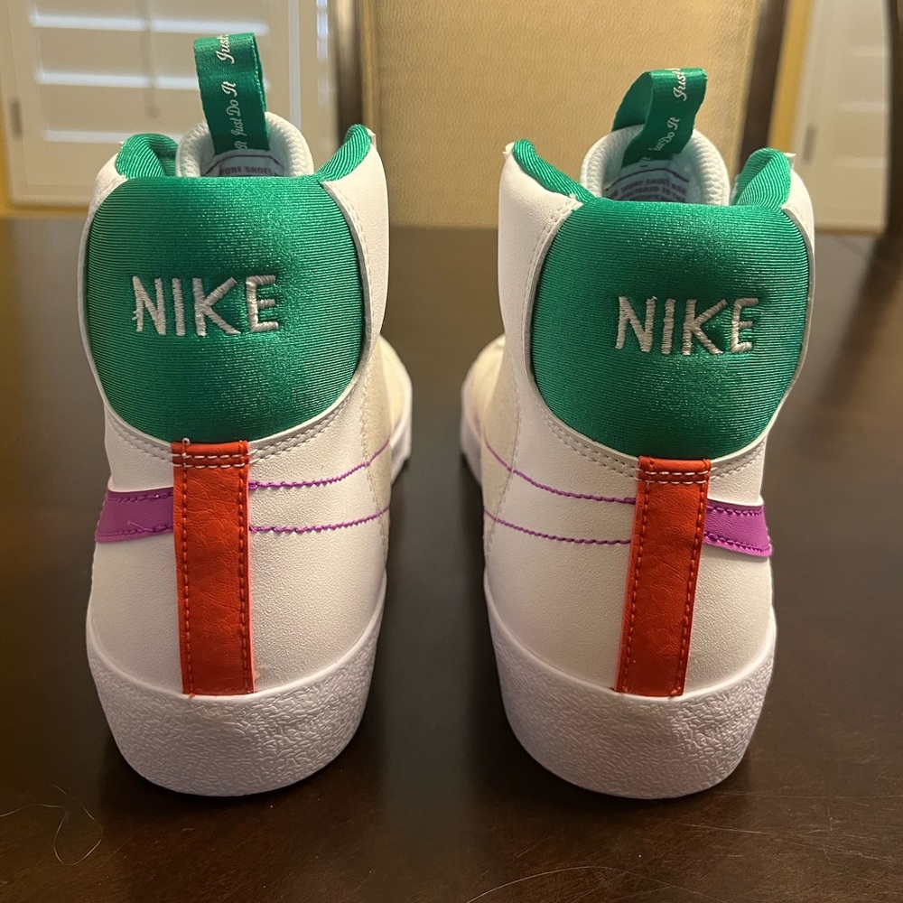 New Nike Blazer Mid 77 White Pink Fuchsia Sneaker Shoes - Picture 7 of 13